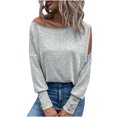 thumbnail image 1 of Hauts et Blouses d'Été pour Femmes 2023 T-shirt Décontracté à Manches Raglan Col Rond Automne Hiver pour Femmes en Liquidation, 1 of 5