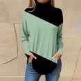 thumbnail image 2 of FAIWAD Womens Turtleneck Tunic Tops Long Sleeve Color Block Pullover Tops Casual Loose Trendy Tops, 2 of 3