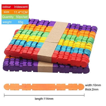 LSLJS 50 Pcs Sticks Ice Cream Sticks Natural Wood Popsicle DIY Sticks, Craft Sticks