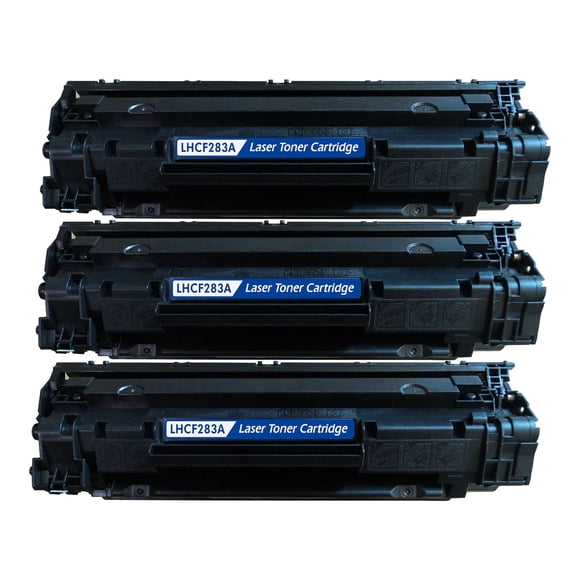 L-ink 3 Pack Compatible HP 83A (CF283A) Black Toner Cartridge