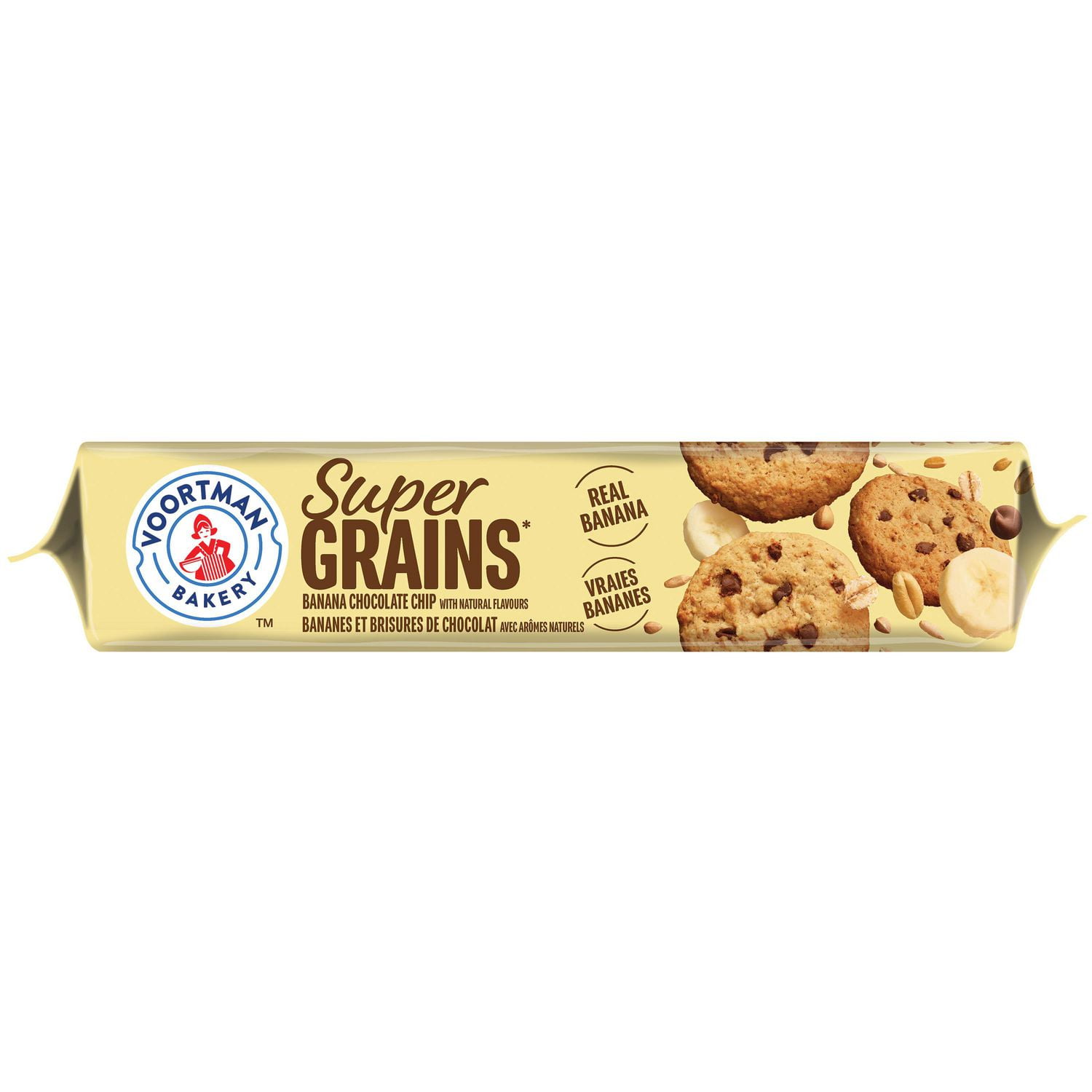 Biscuits aux supergrains, aux bananes et aux brisures de chocolat de VOORTMAN