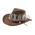 thumbnail image 4 of segolike Western Cowboy Hat Comfortable Sun Protection Hat for Gift Travel Roles Play Coffee, 4 of 9