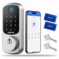 thumbnail image 1 of DESLOC B200 Fingerprint Smart Door Lock, Keyless Entry Door Lock, App Control, Smart Locks for Front Door, Smart Deadbolt Lock, Touchscreen Keypad, Emergency Power Port, Silver, 1 of 10