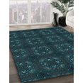 thumbnail image 3 of Ahgly Company Tapis d'Intérieur Rectangulaire Transitionnel Vert Sarcelle Lavable à la Machine, 2 Pieds x 5 Pieds, 3 of 7