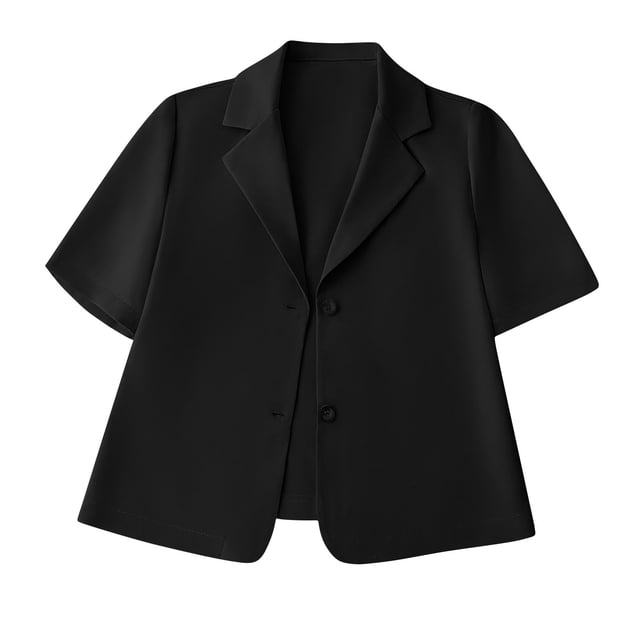 Women's Solid Color 3/4 Sleeve Casual Suit Jacket Cardigan for Spring and Summer