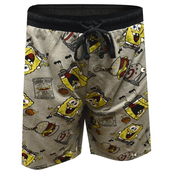 Briefly Stated Shorts de Sommeil Longs pour Hommes Nickelodeon SpongeBob Prêts à Aller au Travail (Très Grand)