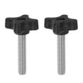 thumbnail image 1 of Uxcell 2 Pieces Star Knobs M8 x 45mm Metric Threaded Stud 32mm 4-Point Plastic Head Clamping Thumb Screws, 1 of 7