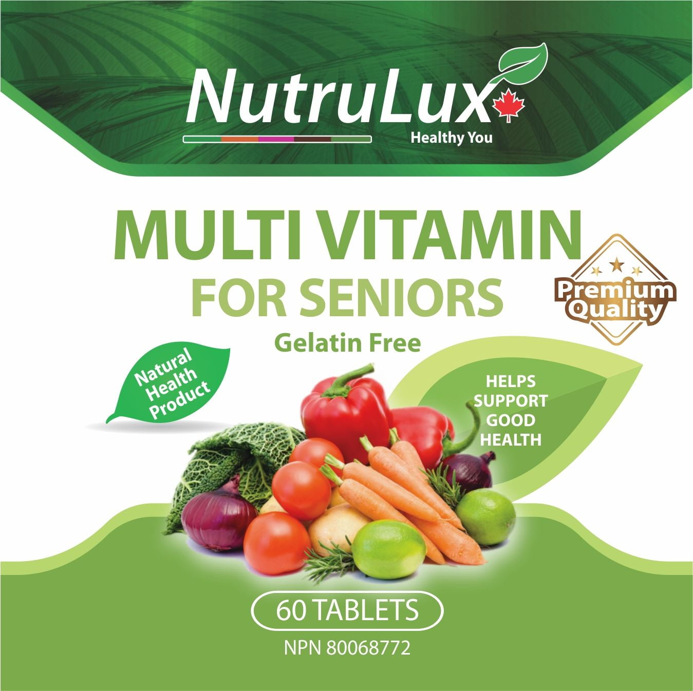 Multivitamin For Seniors ( 60 mg Vitamin C ) Halal Gelatin Free Tablets