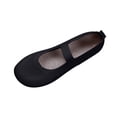 thumbnail image 1 of WRKEKC Womens Shoes Solid Color Round Toe Knit Fabric Breathable Low Cut Slip On Soft Sole Flat Outdoor Work Shoes, 1 of 9