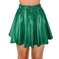 thumbnail image 3 of B91xZ Jupes Midi Plissées pour Femmes Jupe Patineuse Évasée Extensible Mini, Vert S, 3 of 5