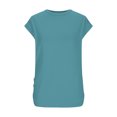 thumbnail image 3 of T-shirts d'Été pour Femmes Tendance 2025 Froncés à Manches Courtes Style Cap, T-Shirts Basiques à Col Rond, 3 of 8