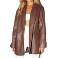 thumbnail image 1 of Kmbangi Female Coat Solid Color Tailored Collar Long Sleeve Suit Jacket, 1 of 8