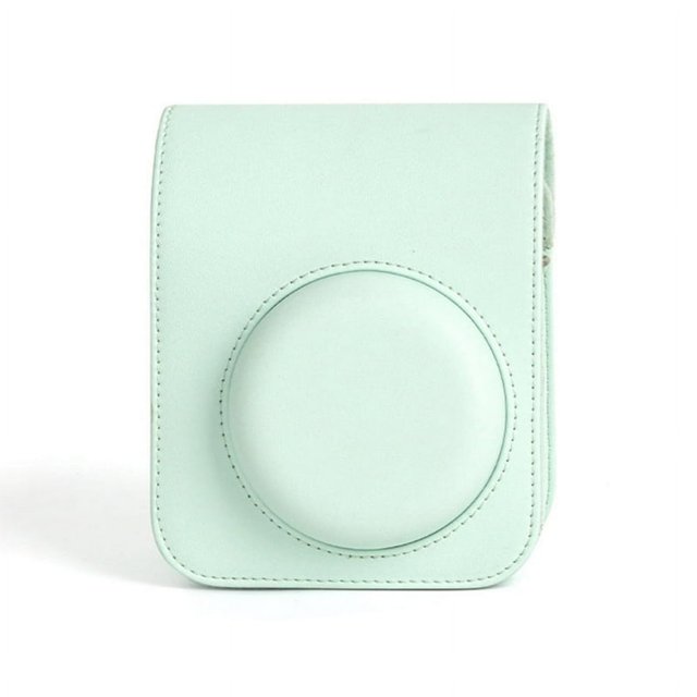 For Instax Mini 12 Camera Case Travelling Bag PU Leather Soft Shoulder Bag,mintgreen
