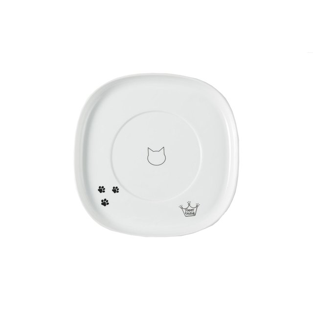 Necoichi Raised Cat Bowl Dining Tray (White Single)
