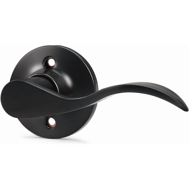 Interior Privacy Door Handle with Lock Matte Door Lever for Bathroom and Bedroom Wave Style Door Handle Indoor Matte Reversible Keyless Turn Lock