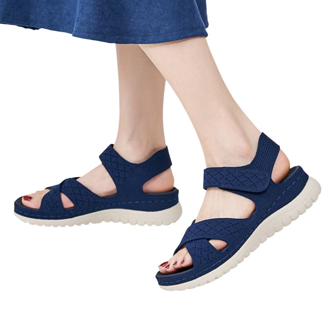 IUJSOY Walking Sandals for Women Lightweight Mesh Open Toe Comfort Footbed Platform Beach Shoes