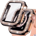 thumbnail image 1 of LEIXIUER for Apple Watch case 45mm with Tempered Glass Screen Protector for iwatch Series 7, Bling Crystal Diamond Rhinestone Bumper Full Cover Protective Case Women Girls 45mm, 1 of 6