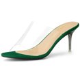 thumbnail image 1 of BLISSFUL STEP Sandales à Talons Aiguilles à Bride Transparente pour Femmes Vert Émeraude 6, 1 of 1