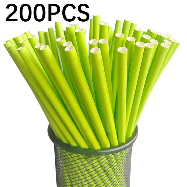 Apmemiss Jetables Dégradable Paille de Papier Boisson Fête Dessert Gâteau Décoration(200pc)