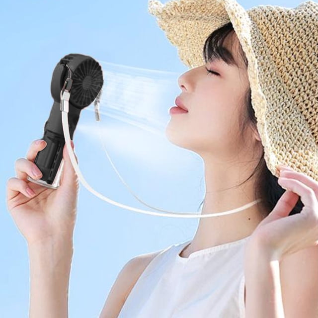 Portable Misting Fan,Handheld Misting Fans For Outside,Portable Misting Fan USB Rechargeable Refrigeration Conditioner 4-speed Airflow Neck Hanging Suitable For Travel Home Office And Bedroom