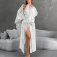 thumbnail image 4 of Taylonsss Robe Grande Taille pour Femmes en Velours avec Dentelle Manches Longues Décontractée pour la Maison, 4 of 4