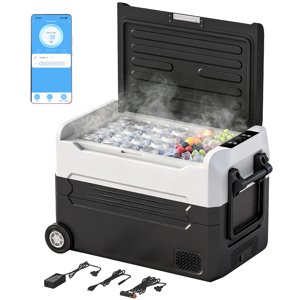Outsunny 12 Réfrigérateur de voiture Volt, 42QT Frigidaire de voiture avec contrôle de l'application, noir