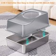 thumbnail image 3 of Kojooin Stainless Steel Litter Box with Lid, Enclosed Litter Box with Cat Litter Mat and Scoop, Extra Large High Sided Cat Litter Trays Easy Clean Detachable, 3 of 7