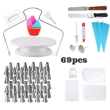 Ensemble de Fournitures de Décoration de Gâteaux, Ensemble de 106 Pcs de Fournitures de Pâtisserie, Bricolage Professionnel en Acier Inoxydable