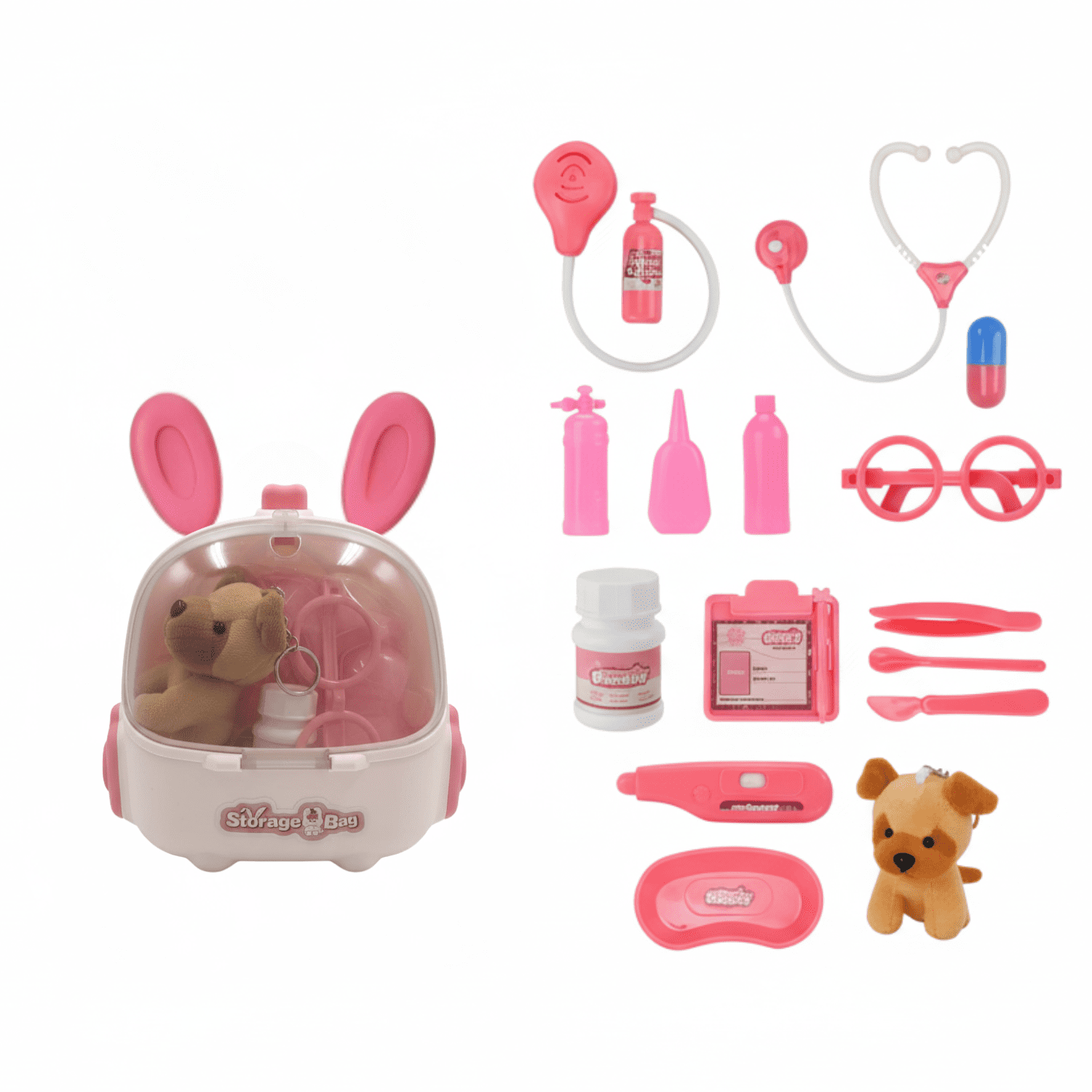 Mallette Docteur Enfant – Costume Médecin – Stéthoscope & Accessoires – Cadeau Éducatif Rose