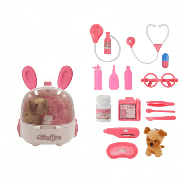 LivinVeluris Ensemble de Jeu de Docteur pour Enfants de 3 à 7 Ans, Jouet de Jeu d'Imitation de 16 Pcs avec Outils Médicaux, Cadeau d'Anniversaire Idéal pour Tout-Petits et Garçons et Filles d'Âge Préscolaire (Rose)