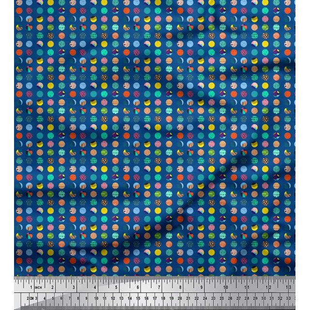 Soimoi Poly Georgette Fabric Abstract Dots Shirting Print Fabric by Yard 52 Inch Wide
