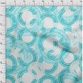 thumbnail image 4 of oneOone Silk Tabby Turquoise Blue Fabric Geometrical Sewing Material Print Fabric By The Yard 42 Inch Wide, 4 of 4