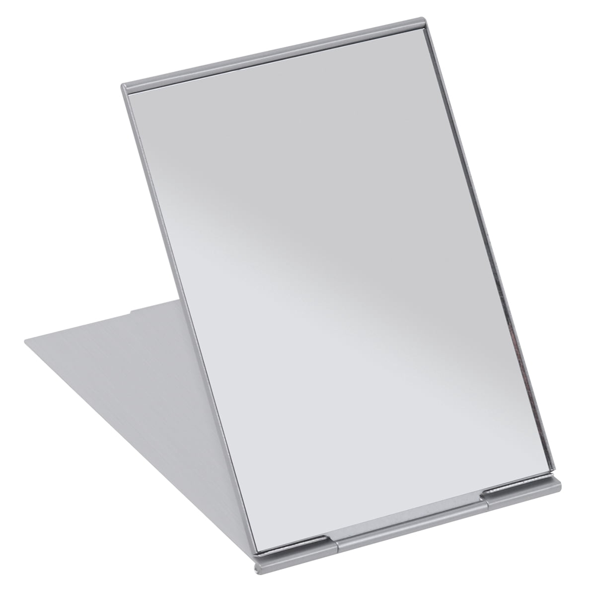 MasteelfCA FRCOLOR 11.5*8cm Portable Folding Makeup Mirror Single Side Travel Shaving Makeup Mirror (Silver)