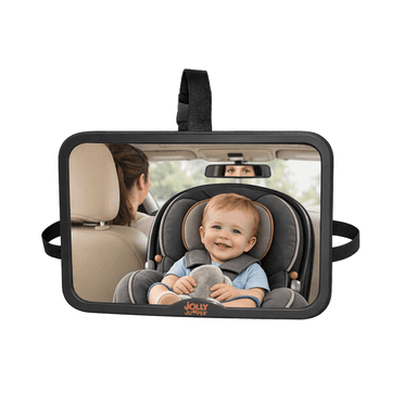 Jolly Jumper Driver’s Baby Mirror 360° View | ENTREPRISE FIÈREMENT CANADIENNE|Grand miroir convexe incassable pour siège d’auto orienté vers l’arrière | Pivot à rotule réglable & cadre doux au toucher