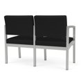 thumbnail image 5 of Lenox Steel Reception Waiting Room 2 Seats Chair / Silver Steel / Black, 5 of 5
