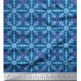 thumbnail image 1 of Soimoi Purple Rayon Fabric Tiles Moroccan Print Fabric by Yard 56 Inch Wide, 1 of 3