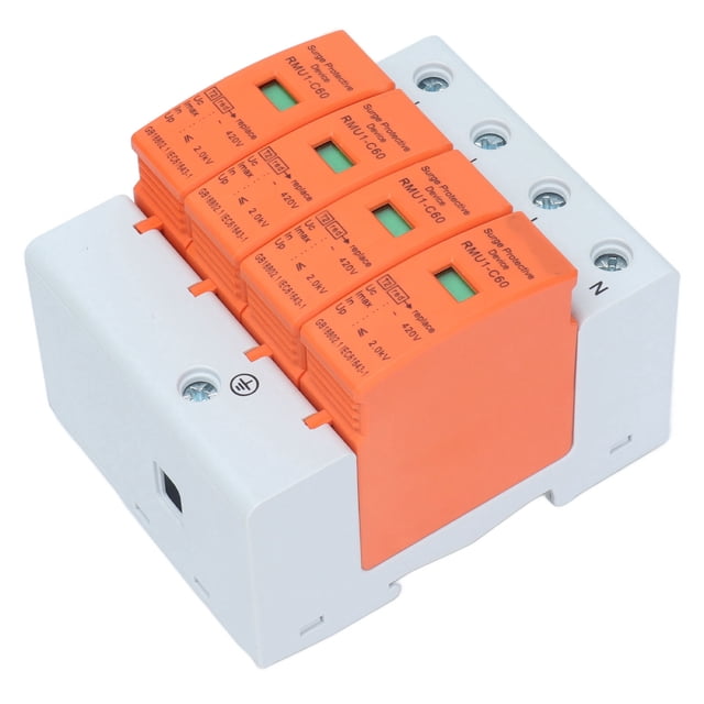 Surge Protective Device, Simple Wiring House Arrester Protector PC Shell Detachable Flame Retardant AC 420V Visible Window For Home Appliances Imax:20kA,Imax:40kA,Imax:60kA