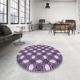 thumbnail image 4 of Ahgly Company Machine Washable Indoor Round Transitional Plum Purple Area Rugs, 4' Round, 4 of 7