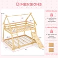 thumbnail image 3 of Costway Lit Superposé Simple sur Grand Cadre de Lit en Forme de Maison avec Filets d'Escalade et Rampe Naturel, 3 of 10
