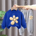 thumbnail image 3 of Pisexur Ensemble de Vêtements d'Automne et d'Hiver pour Bébés Filles Garçons 2 Pcs Mode Décontractée Imprimé Floral Manches Longues Col Rond Chandails en Molleton et Pantalons Ensemble de Survêtement pour Filles Garçons 3-8 Ans, 3 of 4