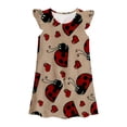 thumbnail image 1 of MIASHUI Chemises de Nuit Filles Robe Princesse Enfants Manches Volantées Nuisette Pyjamas, Kaki, 9-10 Ans, 1 of 2