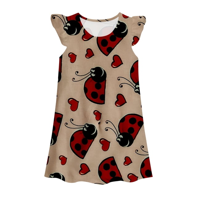 MIASHUI Chemises de Nuit Filles Robe Princesse Enfants Manches Volantées Nuisette Pyjamas, Kaki, 9-10 Ans