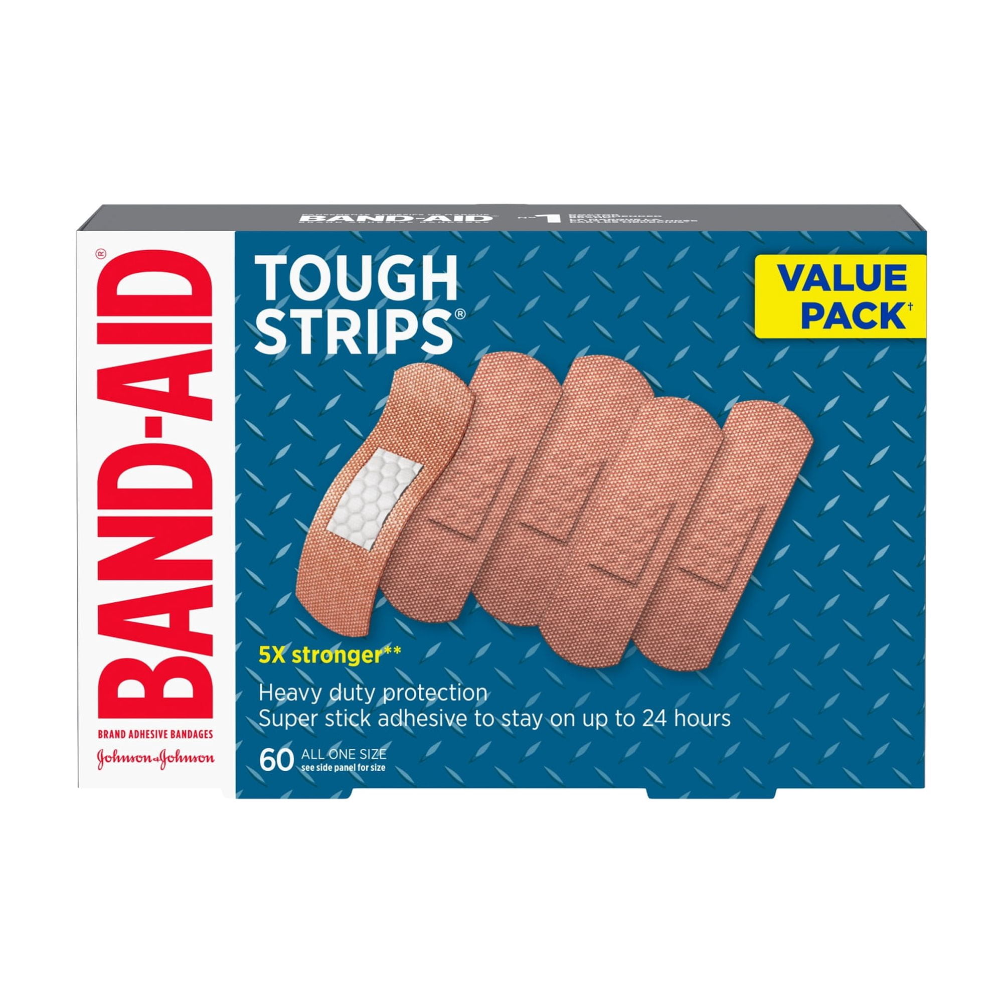 Wond Sticker Band-Aid Brand Tough-Strips Adhesive Bandages, Extra Large, 60 Count ...