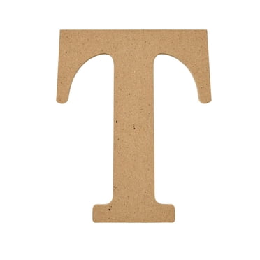 Plaid Unfinished Wood 5" Letter, T