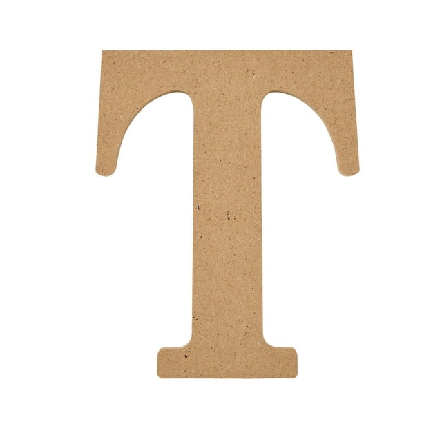 Plaid Unfinished Wood 5" Letter, T