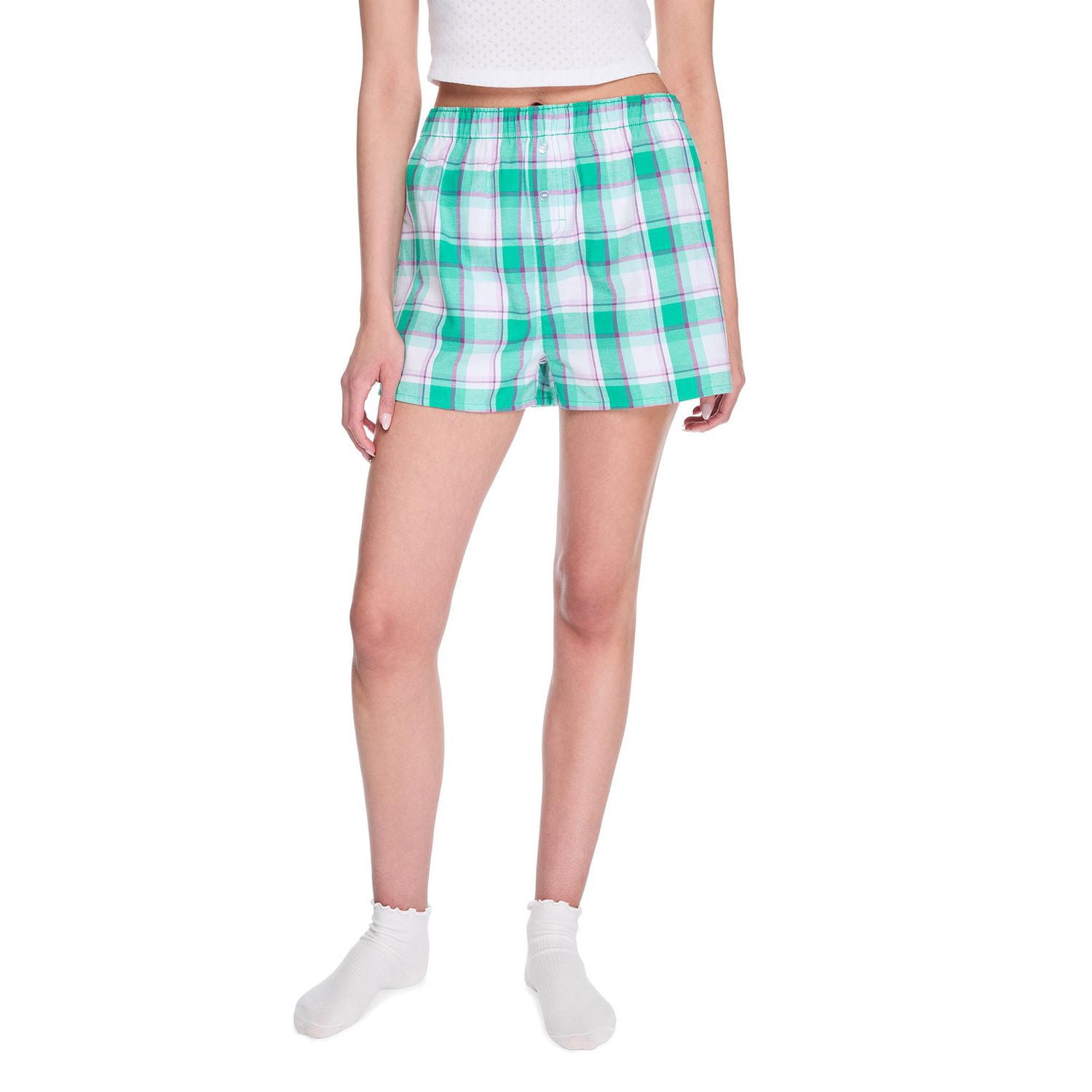 Culotte boxer de nuit en coton No Boundaries pour femmes