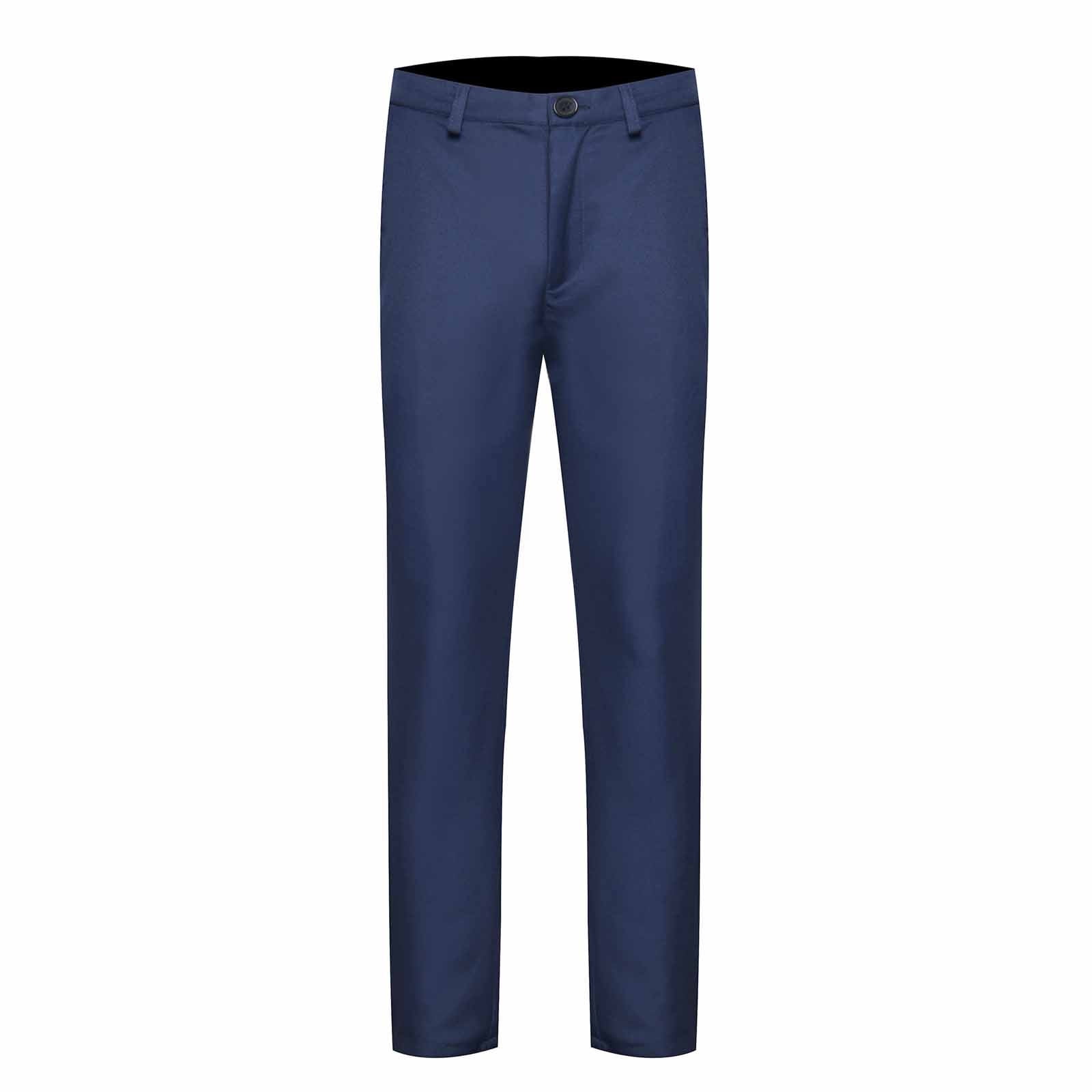 Yuyuzo Mens Plus Size Business Pants Staight Leg Formal Work Suit Pants Solid Color Mid Waist Trousers