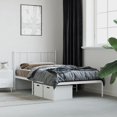thumbnail image 1 of vidaXL Metal Bed Frame with Headboard White 100x190 cm, 1 of 5
