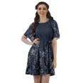 thumbnail image 1 of Moomaya Printed Moss Georgette Dresses Women A-Line Tunic With Drawstring Belt, 1 of 4