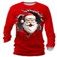 thumbnail image 1 of RXMEKW Haut à Manches Longues à Col Rond avec Imprimé de Noël pour Hommes, Chemise Décontractée en Polyester, Vert Taille g, 1 of 3